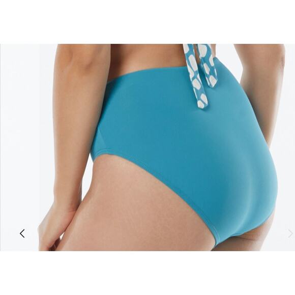 CONTOURS Coco Reef HIGH WAIST BIKINI BOTTOM - Capri Blue XL NWT - Picture 2 of 2